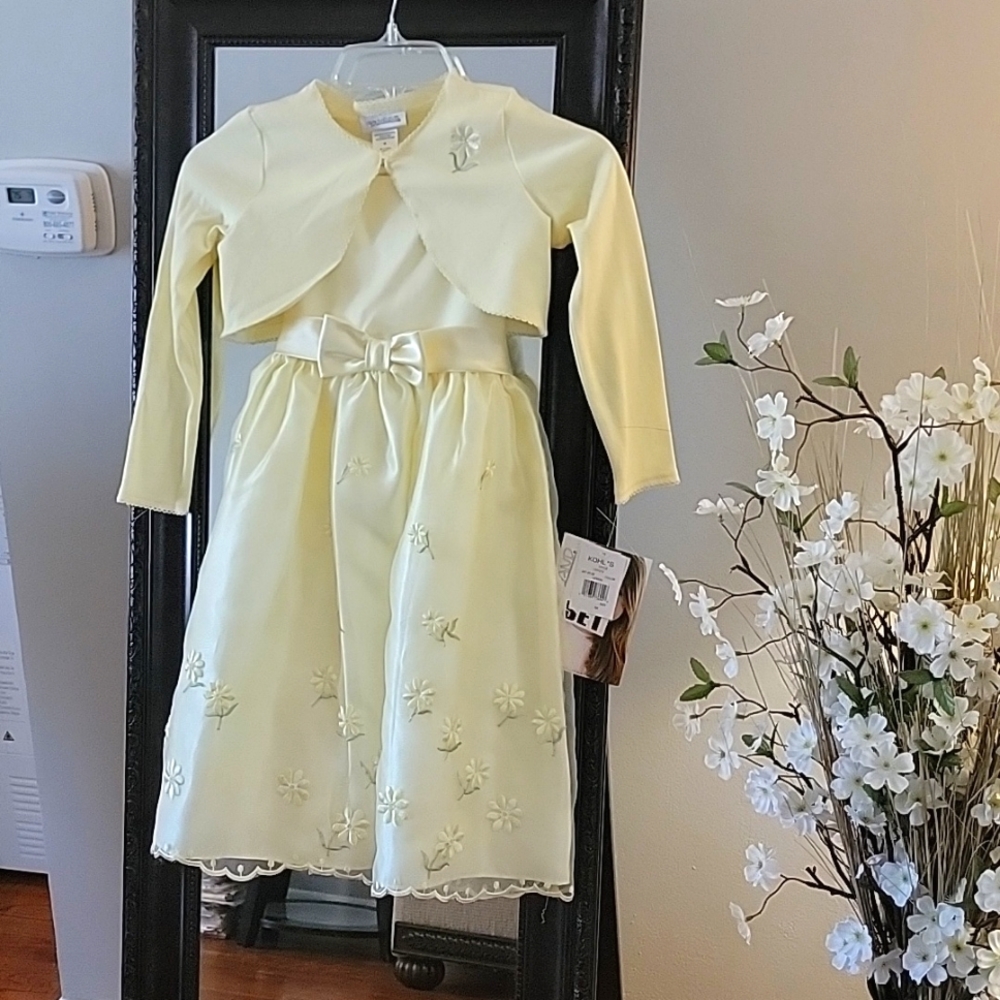 Youngland Girls' 2-Pc Size  6x Yellow Dress, NWT